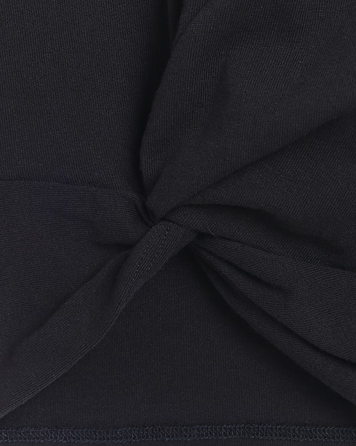 Black side knot t-shirt mini dress