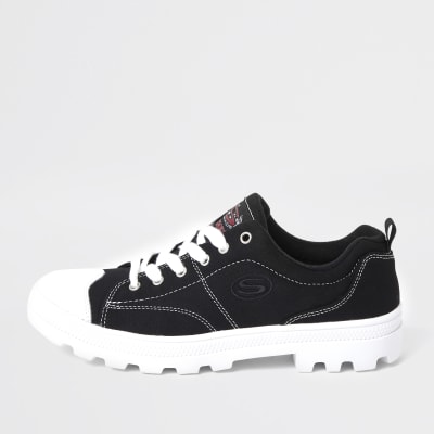 skechers black trainers