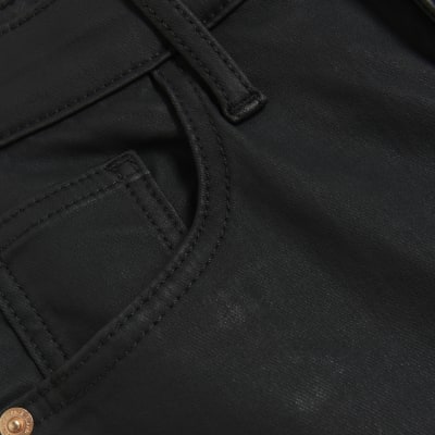 Black skinny bum sculpt coated jeans River Island