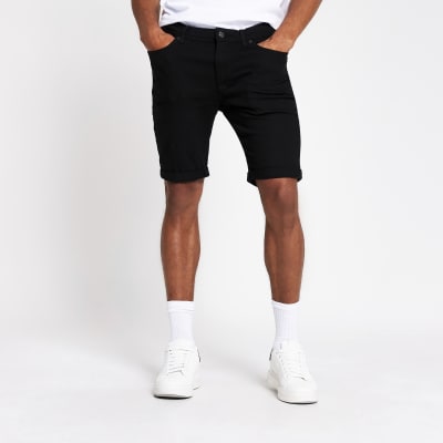 black skinny shorts