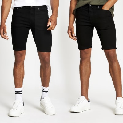 black skinny shorts