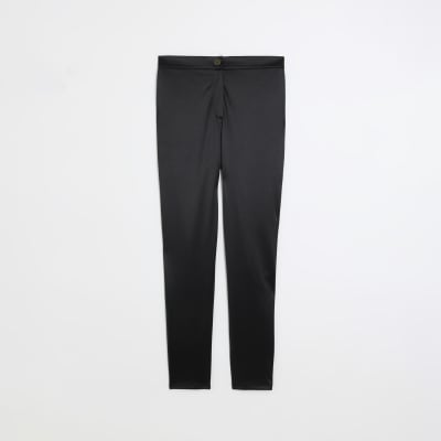 River Island Petite disco legging pants in black