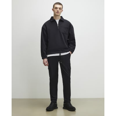 Black Skinny Fit Cargo Trousers