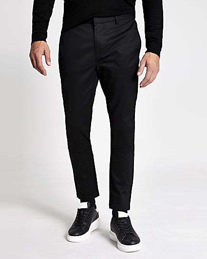 Black skinny fit chino trousers
