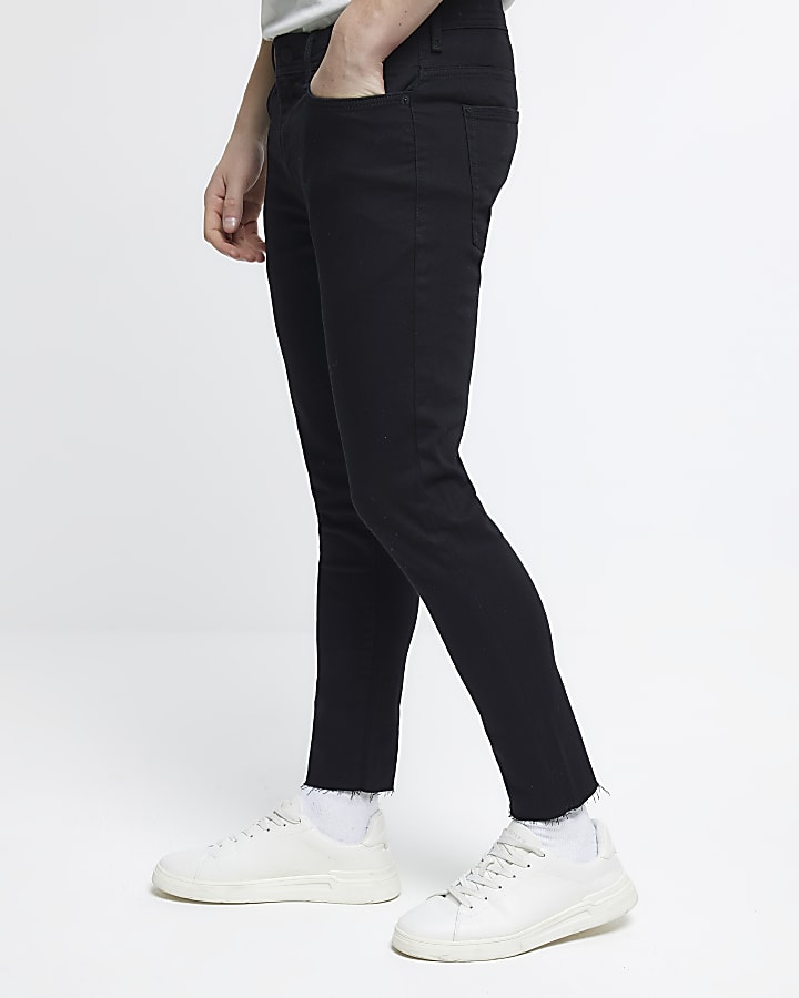 Black Skinny Fit Cropped Jeans
