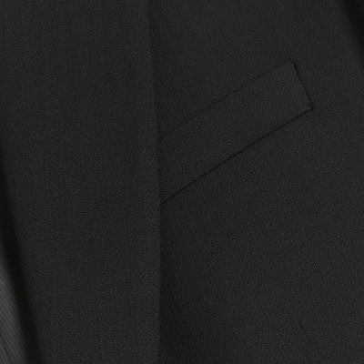 Black skinny fit herringbone suit jacket