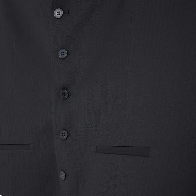 Black skinny fit herringbone waistcoat River Island