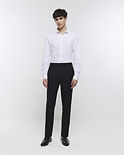 Black skinny fit smart trousers