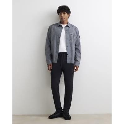 Black Skinny Fit Stretch Cargo Trousers