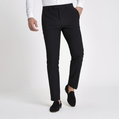 Black skinny fit suit trousers