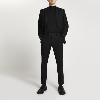 Black skinny fit suit trousers | River 