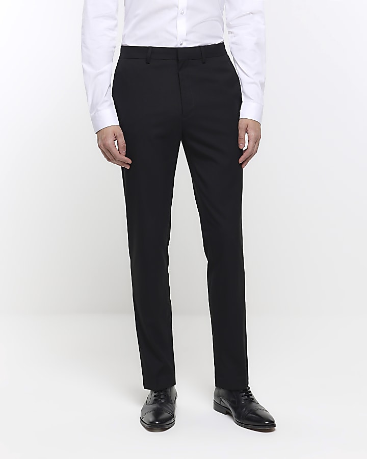 Black skinny fit suit trousers