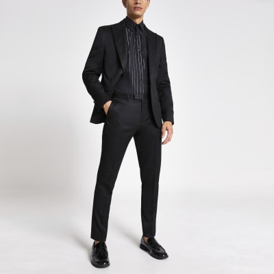 skinny fit black trousers