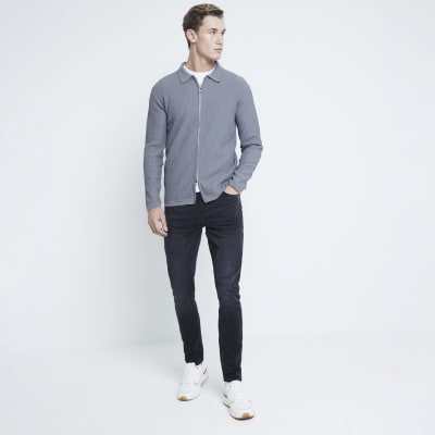 Black Skinny Fit Washed Jeans