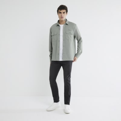 Black Skinny Fit Washed Jeans
