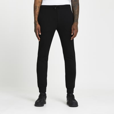 mens black skinny joggers uk