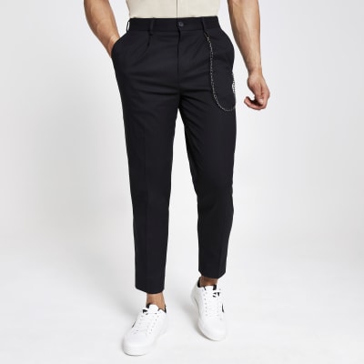 Black skinny tapered trousers | River 
