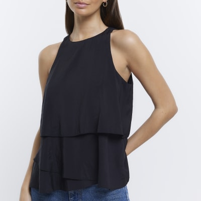 Black Sleeveless Cami Top