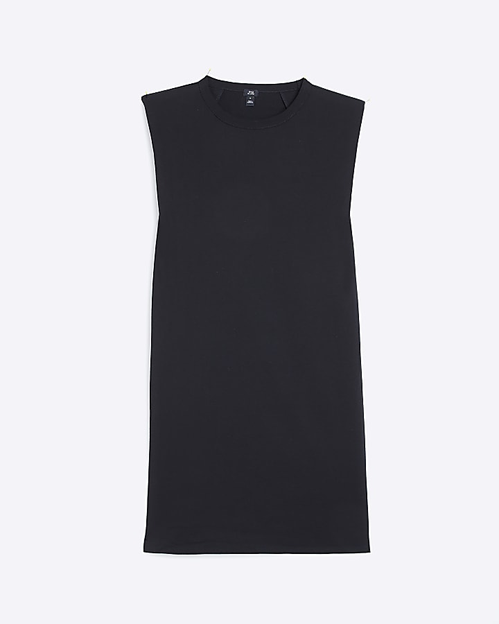 Black sleeveless t-shirt mini dress