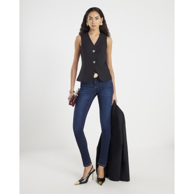 Black Sleeveless V-Neck Waistcoat