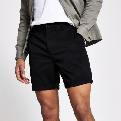chino black shorts