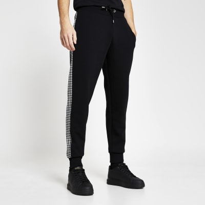 mens black skinny joggers uk