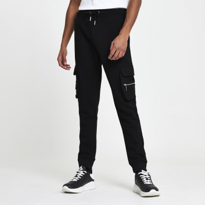 black joggers with belt loops