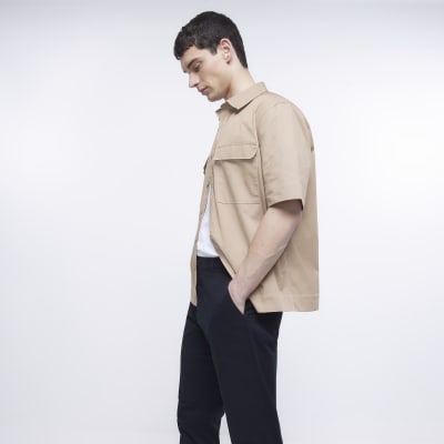 Black slim fit casual chino trousers