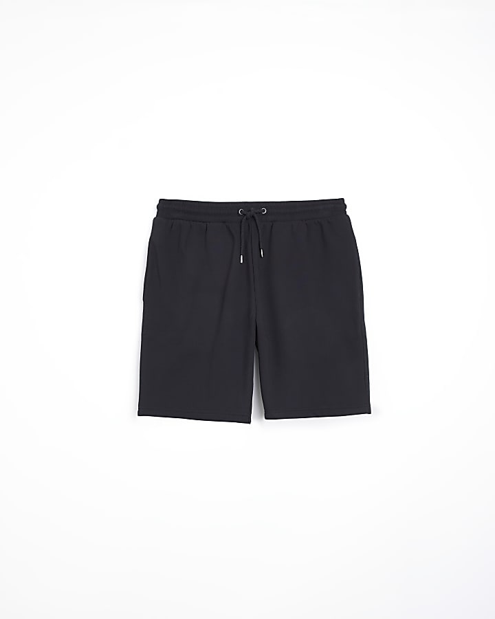 Black slim fit casual shorts