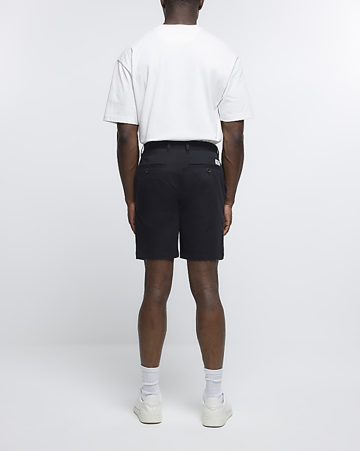Black slim fit chino shorts