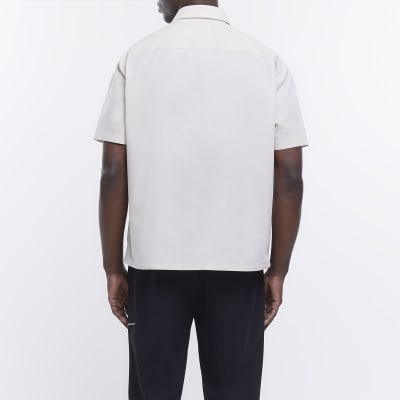 Black slim fit colour block shirt