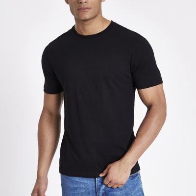 slim fit black t shirt