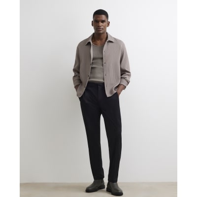 Black Slim Fit Fine Textured Trousers