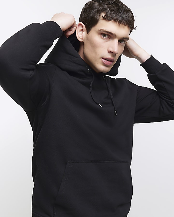 Black slim fit hoodie