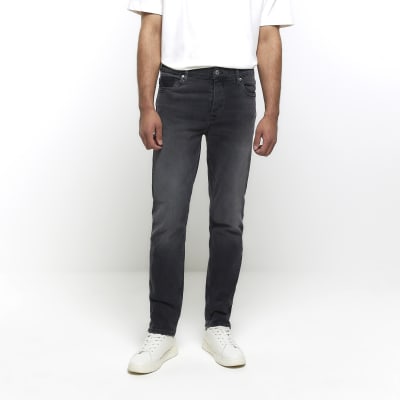 Mens black jeans sales river island