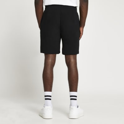 Black slim fit jersey shorts River Island