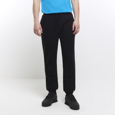 Black slim fit joggers River Island
