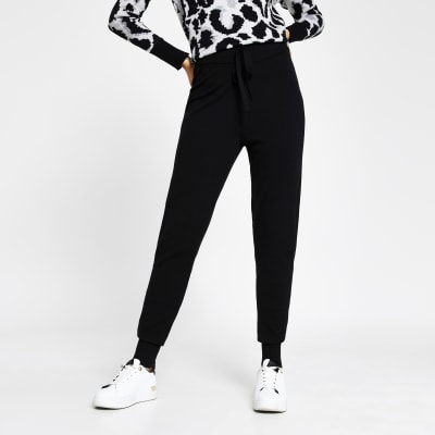 womens black slim fit joggers