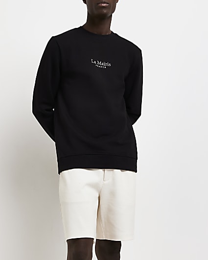 Black Slim fit long sleeve sweatshirt