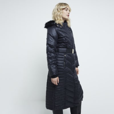 River island ladies black coats online