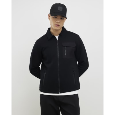 Black Slim Fit Nylon Hybrid Shacket