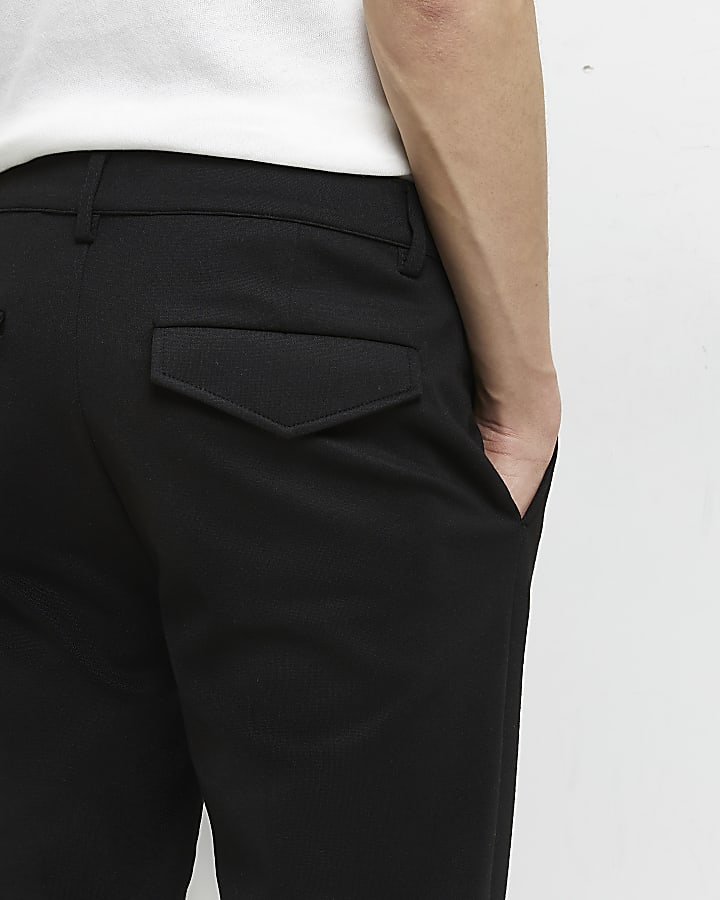 Black slim fit ponte trousers