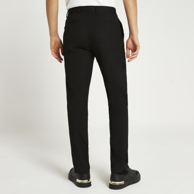 Black slim fit smart trousers