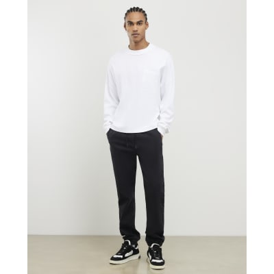 Black Slim Fit Stretch Denim Joggers