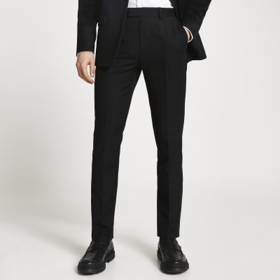 black slim fit formal trousers