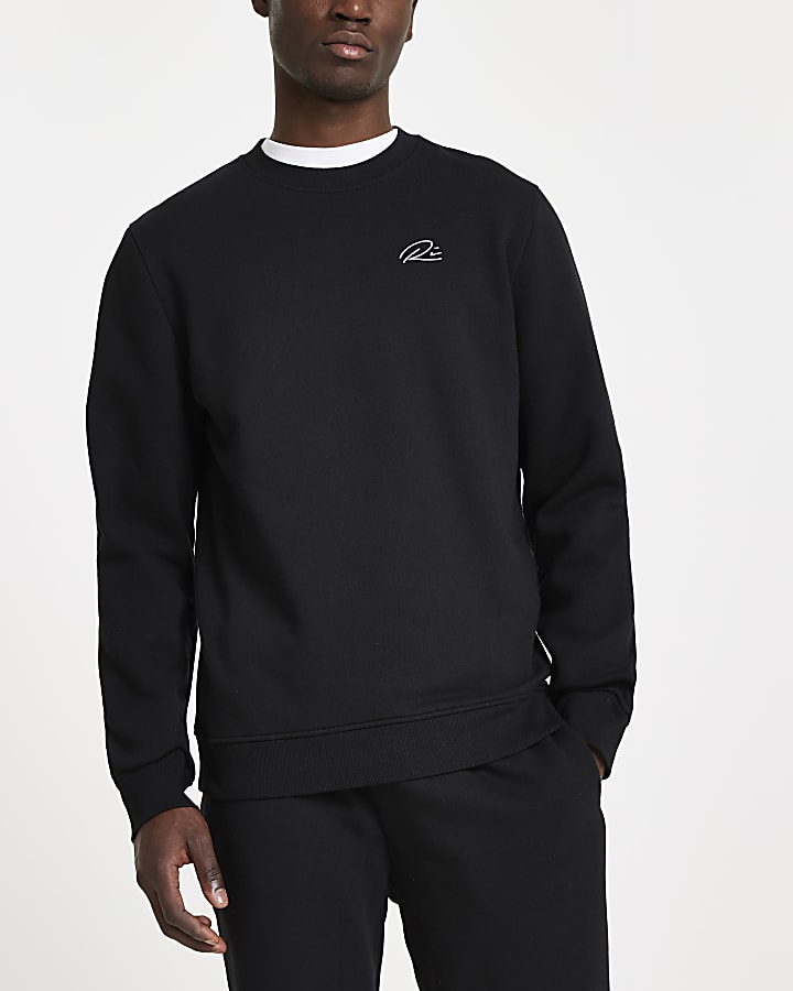 Black slim fit sweatshirt
