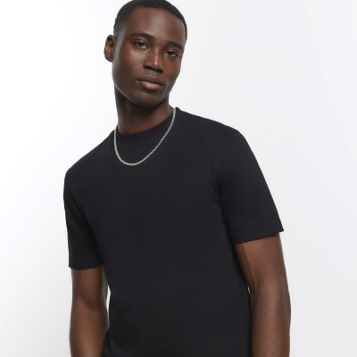 Plain black slim shop fit t shirt