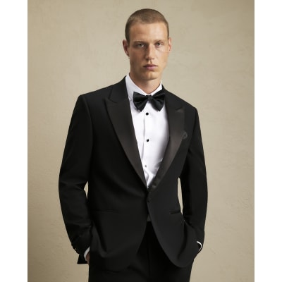 Black Slim Fit Tuxedo Jacket