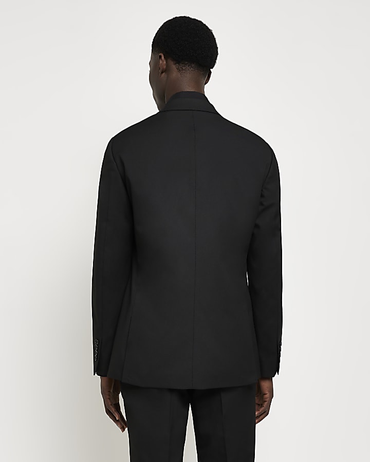 Black Slim fit Twill Suit Jacket