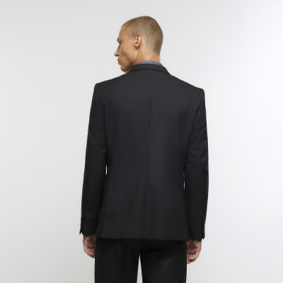 Black slim fit twill suit jacket | River Island